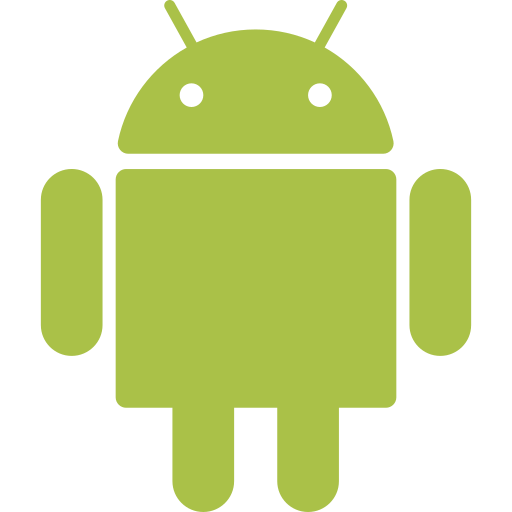 A green android robot with a smiley face