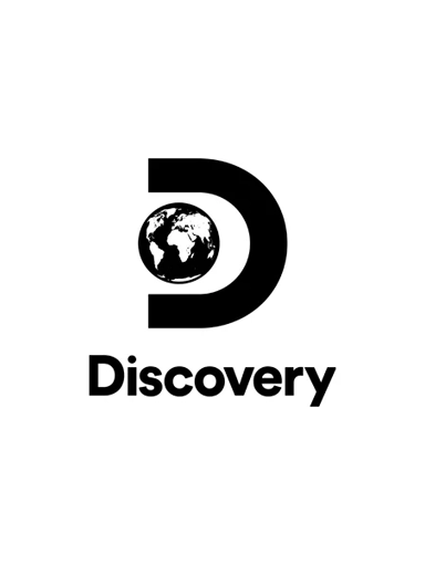 A logo featuring a planet in the center with the word "Discovery" displayed prominently, surrounded by graphic design elements in white.