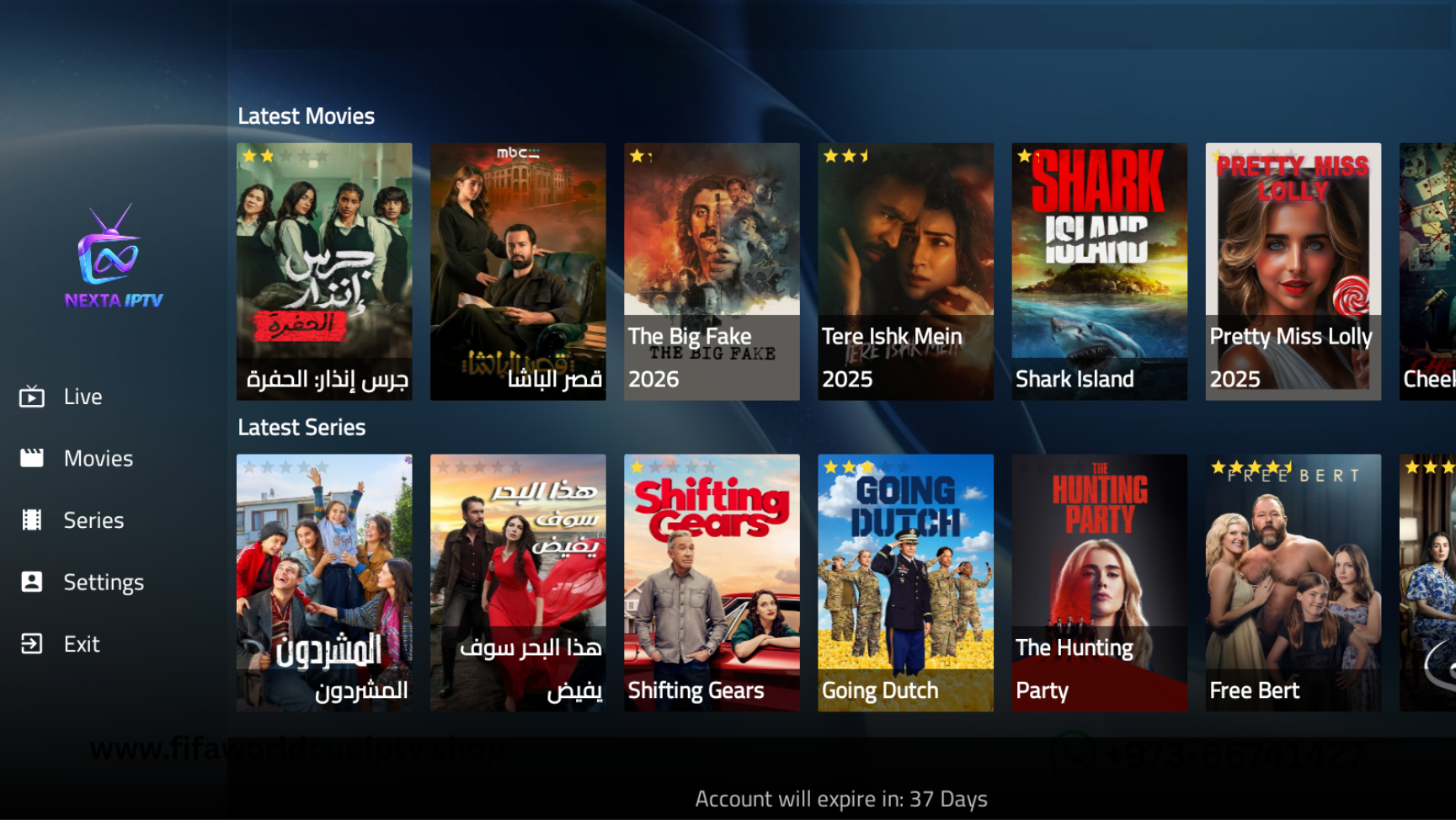 Nexta Iptv Home Page Medium Server gives you adult channels with PIN lock at 150 Riyal. Furthermore, it includes thousands of live channels, movies, and series. With Adult