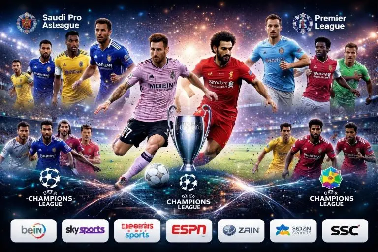 Football (Soccer) live international club competitions regional and Middle East leagues European and global football channels Including popular competitions such as the Saudi Pro League, the Premier League, and the UEFA Champions League.