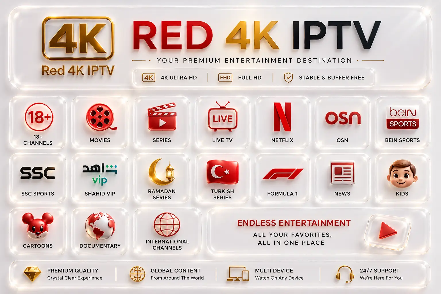 Red 4K Iptv Banner